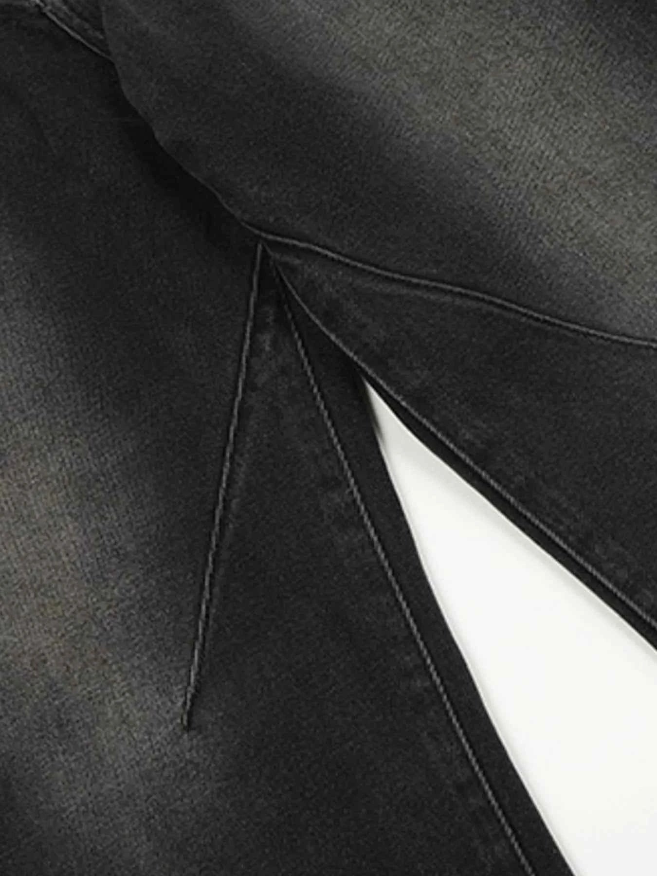 Men's Relaxed Fit Vintage Wash Wide Leg Jeans
